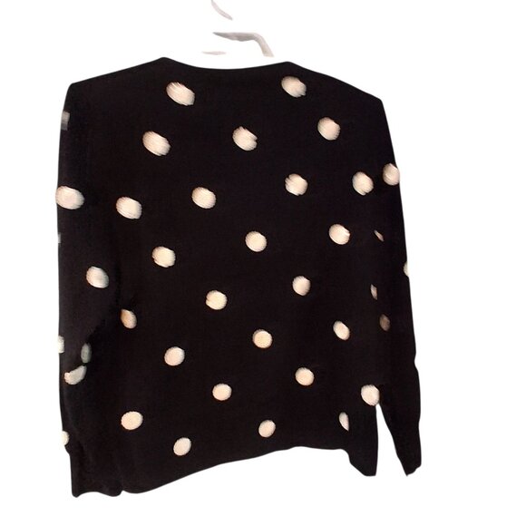 J Crew nwt everyday cashmere sweater womens 2X sequin polka dots black Holiday - Picture 4 of 4